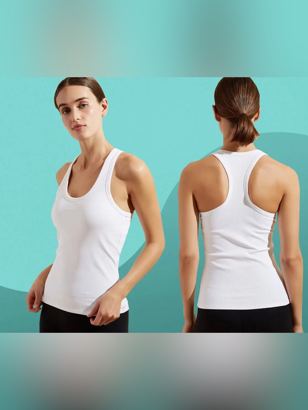 All Access White ribbed tank top